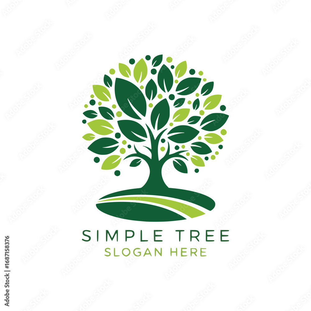Obraz premium Creative Minimalist Tree Logo Design