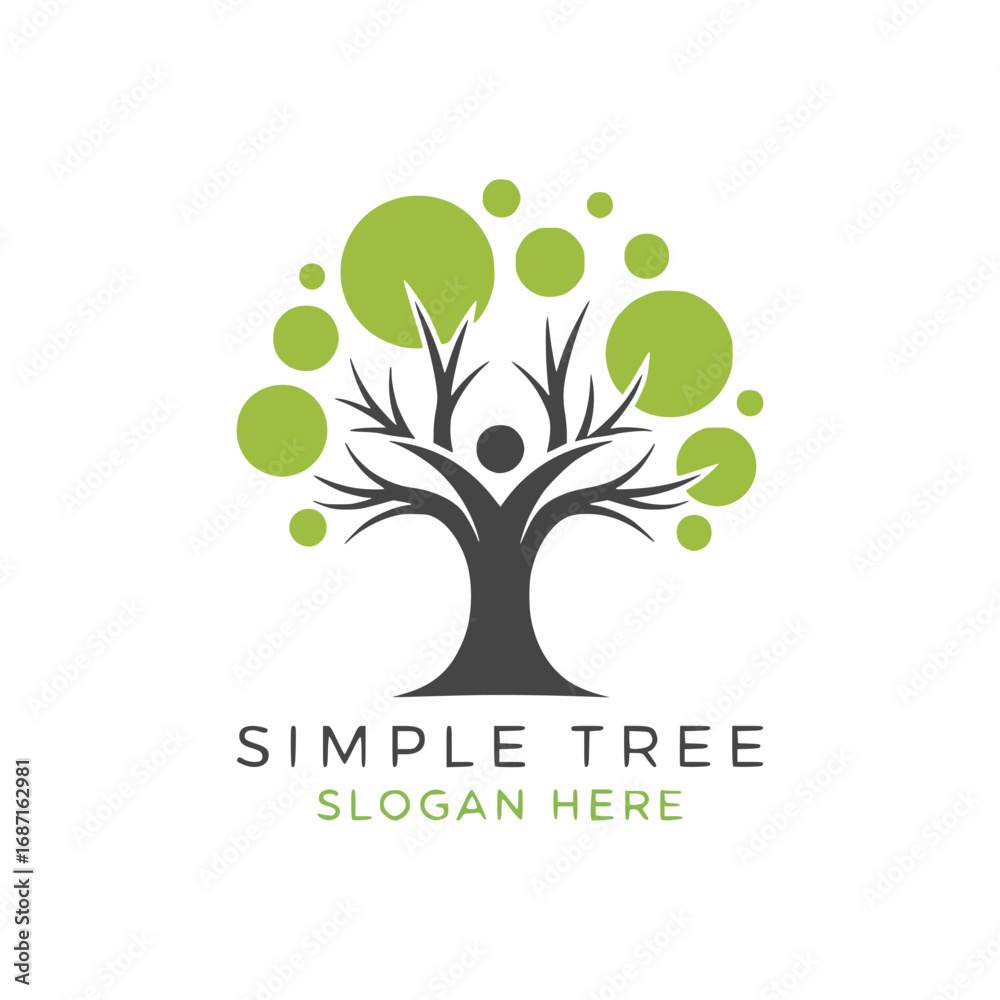 Obraz premium Creative Minimalist Tree Logo Design