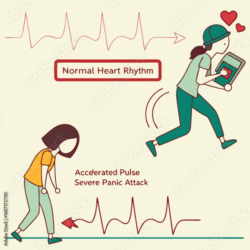 Normal Heart Rhythm and Panic Attack Comparison