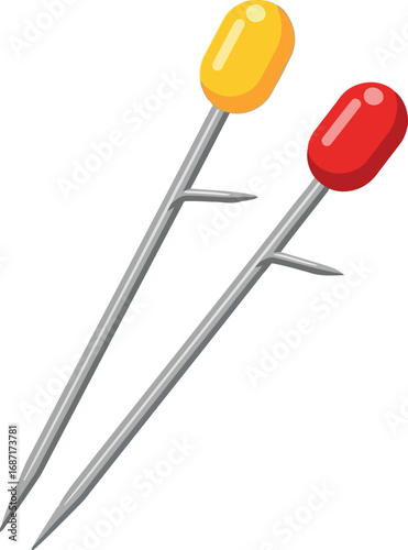 Vibrant pushpins office supplies for organization and planning vector