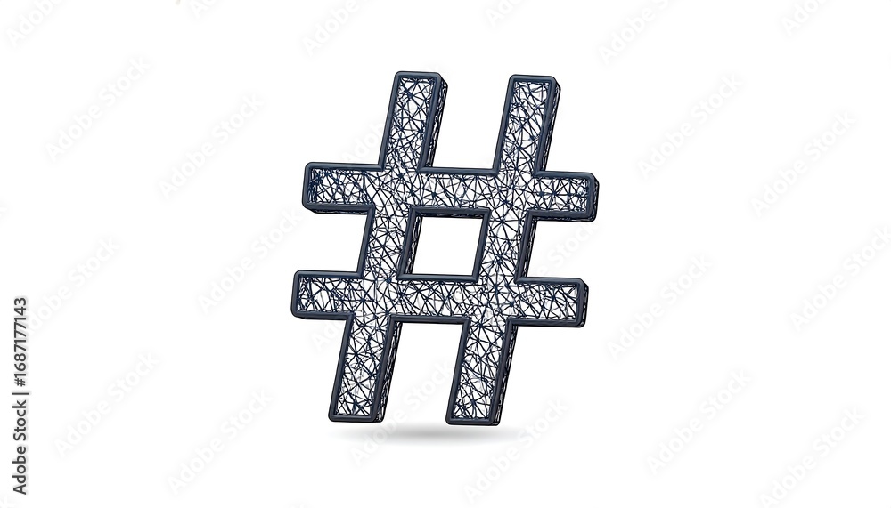 Fototapeta premium 3D hashtag, textured