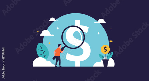 Financial analysis with magnifying glass for investment growth and strategic planning opportunities