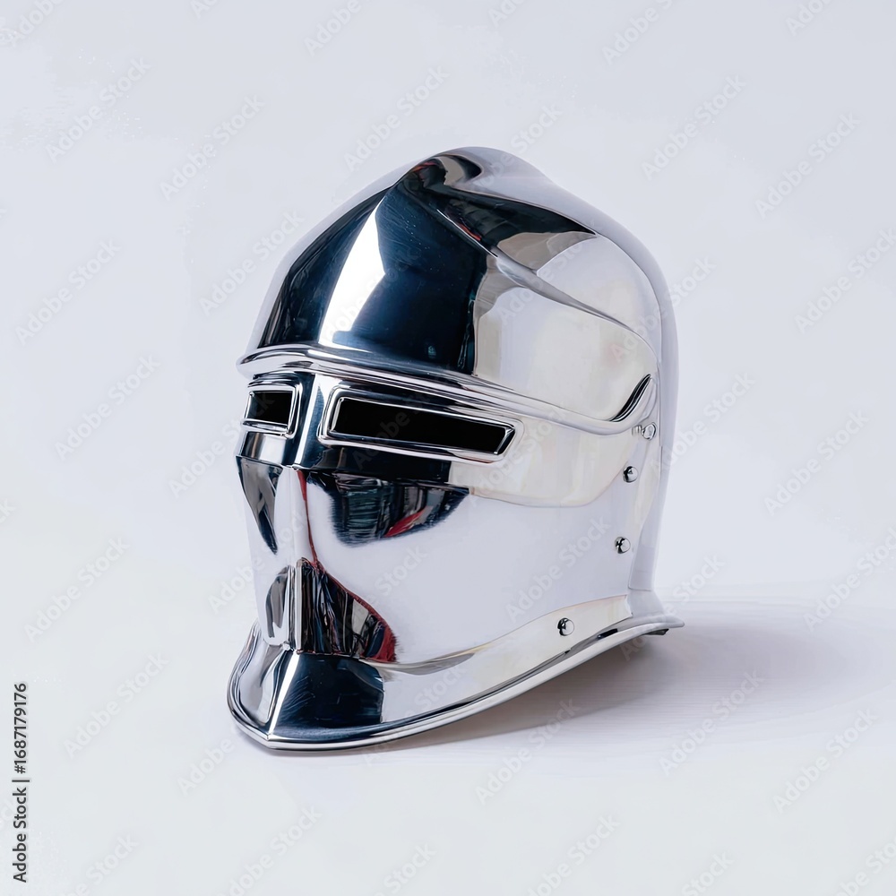 Fototapeta premium Polished metal medieval helmet
