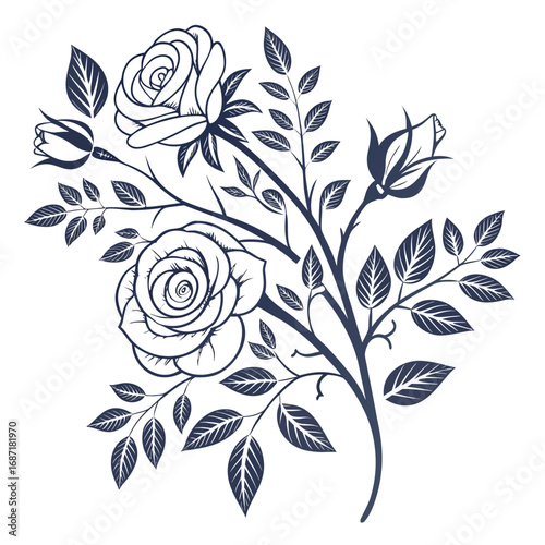 Decorative Floral Concept with Vintage Roses