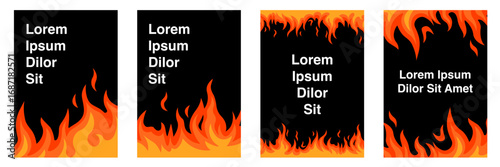 Fire poster template. poster template with flame