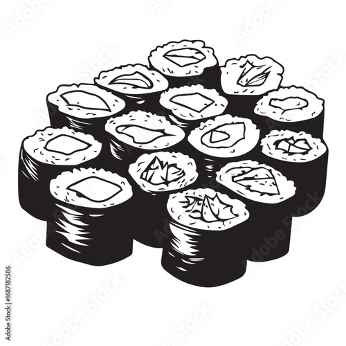 vector illustration of sushi food
