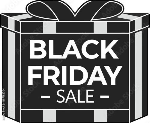 Black Friday Gift box banner and sale vector