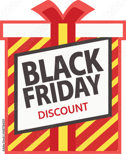 Black Friday Gift box banner and sale vector