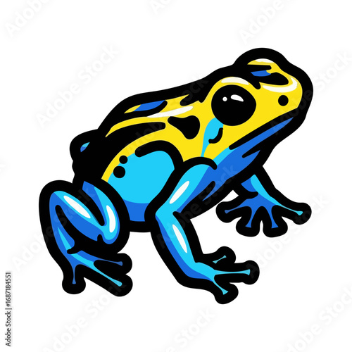 blue yellow frog cartoon style clip art preview