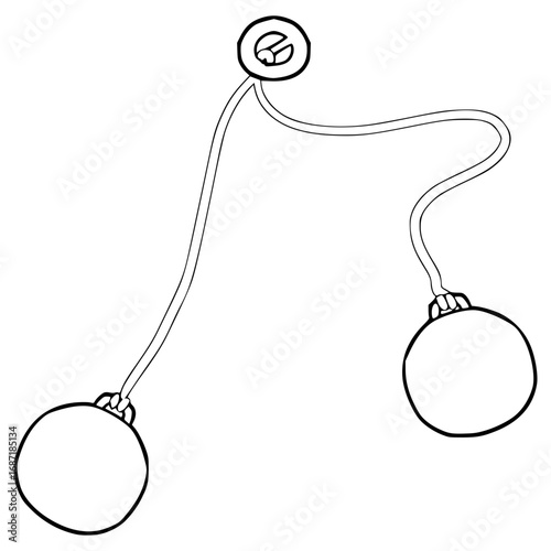 clackers illustration hand drawn outline vector