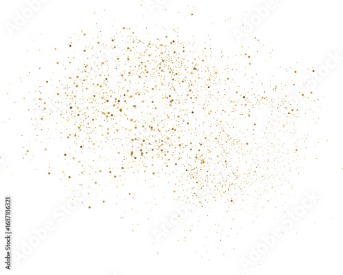 Gold glitter. Golden sparkle confetti. Shiny glittering dust.
