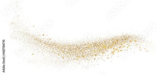 Foto Gold glitter. Golden sparkle confetti. Shiny glittering dust.