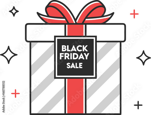 Black Friday Gift box banner and sale vector