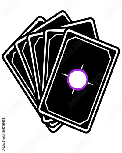 Mystical Tarot Card Deck, a Vector Icon for Fortune Telling and Magic Games