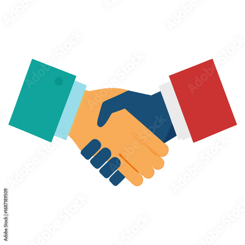 handshake with flag