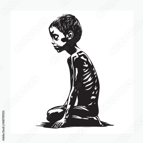 illustration of a skinny child
