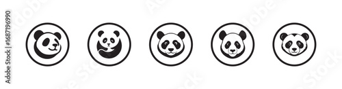 Panda bear cartoon Vector icon isolated on white background,  wildlife animal symbol, vector illustration eps 10.