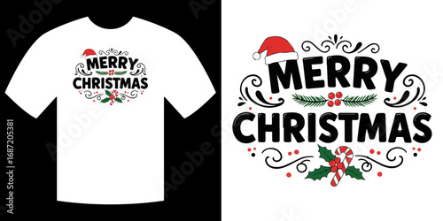 Set of Three Christmas Designs: Jingle Bells, Candy Canes, and Merry Christmas Lettering

