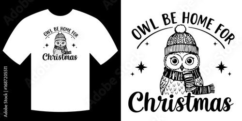 Set of Two Christmas Designs: Owl with "Owl Be Home for Christmas" & Bells with "Jingle All the Way"

