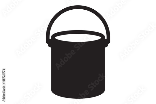 bucket silhouette vector, paint bucket silhouette vector illustration