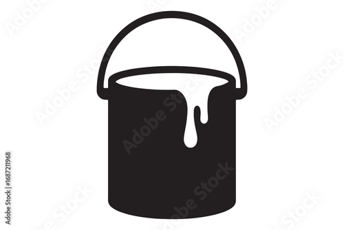 paint can silhouette, black and white silhouette, vector and illustration
