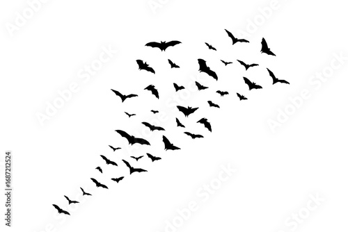 Halloween Bats  Silhouette Swarm Design