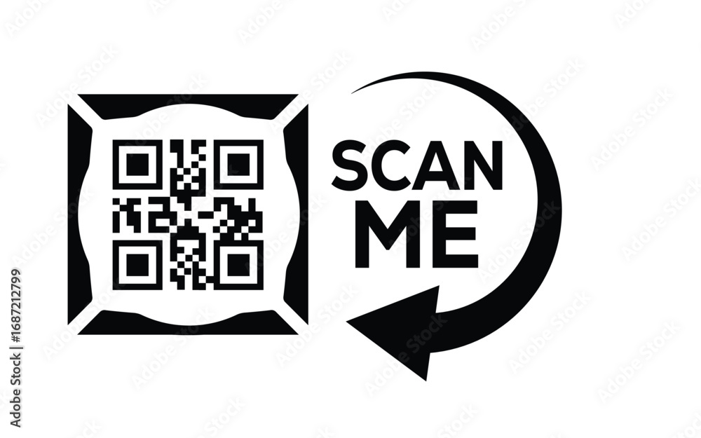 Obraz premium QR code scan icon set. Scan me frame. QR code scan for smartphone. QR code for mobile app, payment and identification. Vector illustration.