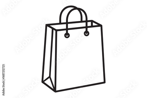 shopping bag icon isolated on white