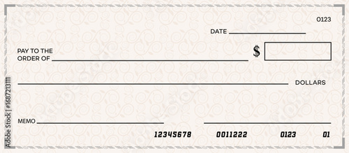Elegant Check Template 0123  Vintage Floral Design  Banking Document