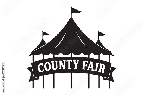 County Fair emblem design template on white background    