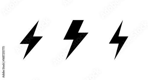 Lightning bolt icon. Electric power and energy symbol for electricity, voltage, and charging design