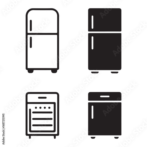 Food storage refrigerator icons