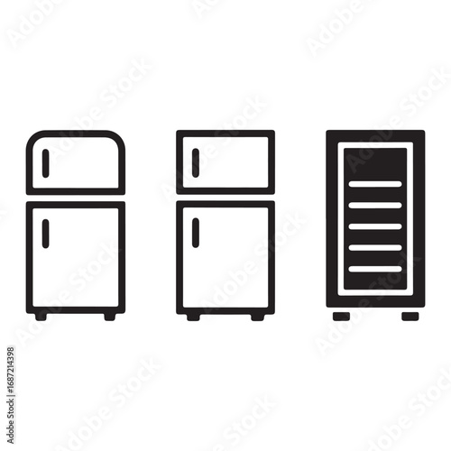 Refrigerator and freezer icon set