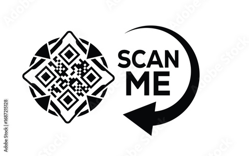 QR code scan icon set. Scan me frame. QR code scan for smartphone. QR code for mobile app, payment and identification. Vector illustration.