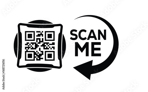 QR code scan icon set. Scan me frame. QR code scan for smartphone. QR code for mobile app, payment and identification. Vector illustration.
