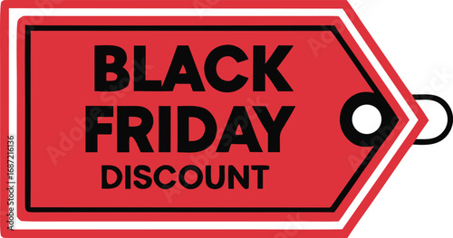 Black Friday price tag. Vector price and sale tag isolated on transparent background
