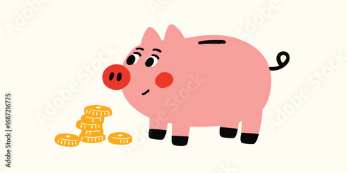 A cheerful piggy bank smile...