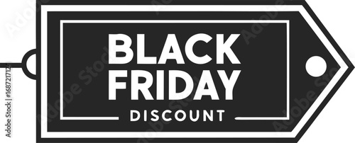Black Friday price tag. Vector price and sale tag isolated on transparent background