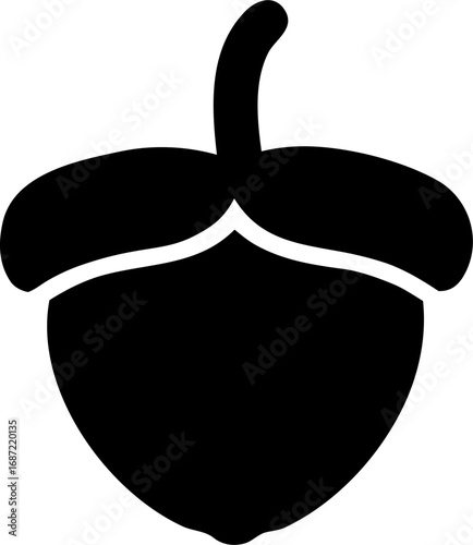 Acorns Silhouette Vector Illustration Isolated Nature Design