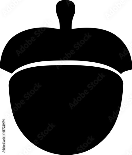 Acorns Silhouette Vector Illustration Isolated Nature Design