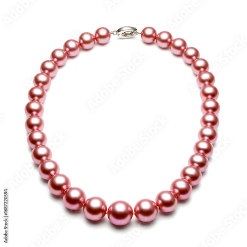 Wallpaper Mural Pink pearl necklace isolated on white background Torontodigital.ca