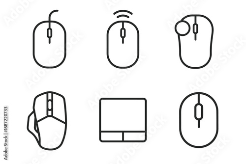 Variety of computer mice and touchpad icons