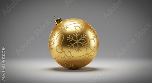 Golden Christmas Ornament with Intricate Snowflake Details, Perfect for Holiday Decoration and Adding Festive Sparkle to the Holiday Season