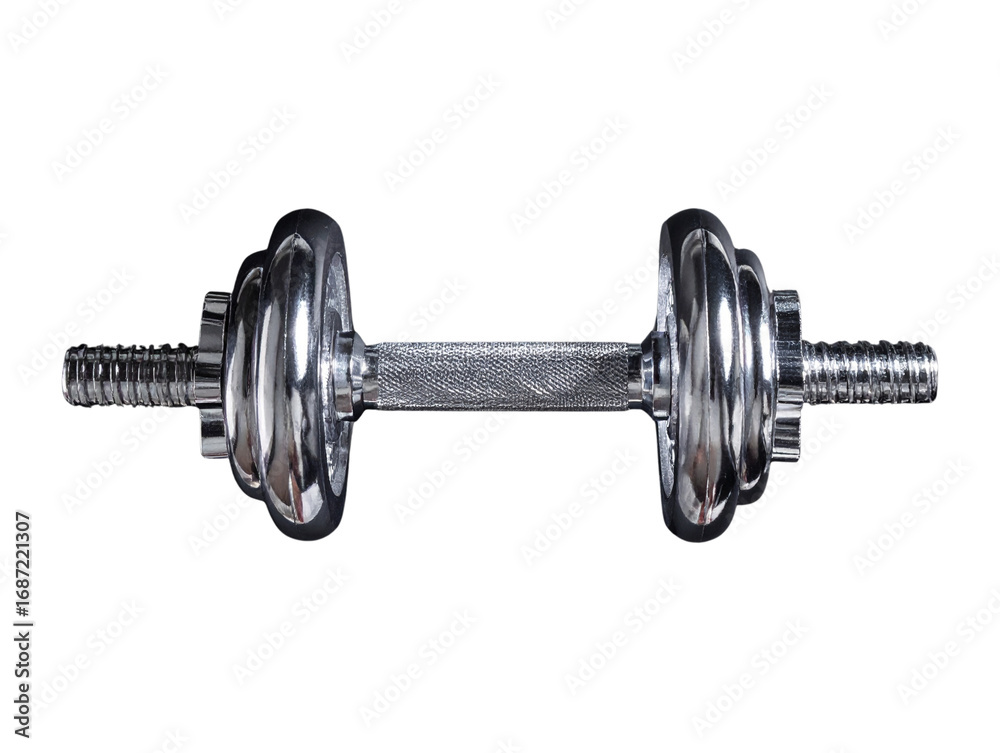 Fototapeta premium Top-Down Flat Lay of Decorative Crystal Dumbbell, Isolated PNG