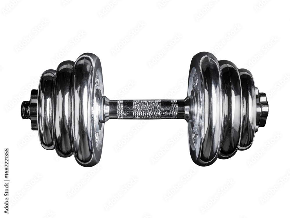 Naklejka premium Top-Down Flat Lay of Decorative Crystal Dumbbell, Isolated PNG