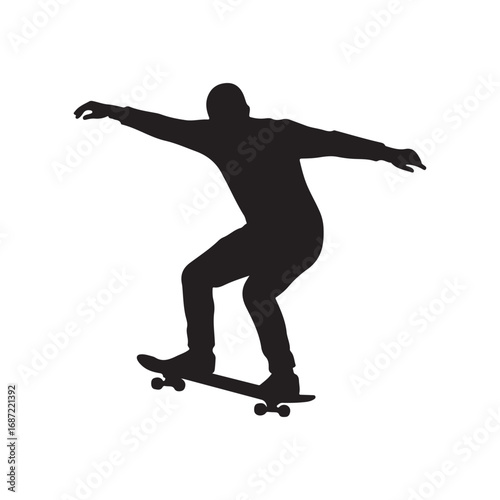 Graceful Skateboarding Silhouette of a Man  