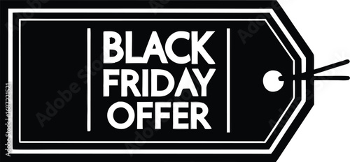 Black Friday price tag. Vector price and sale tag isolated on transparent background