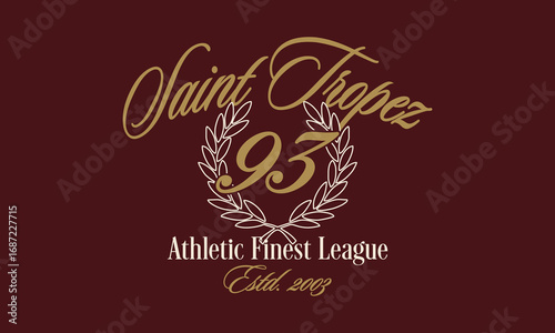 Vector Artwork In Varsity Style, Perfect For T-shirts And Sweatshirts