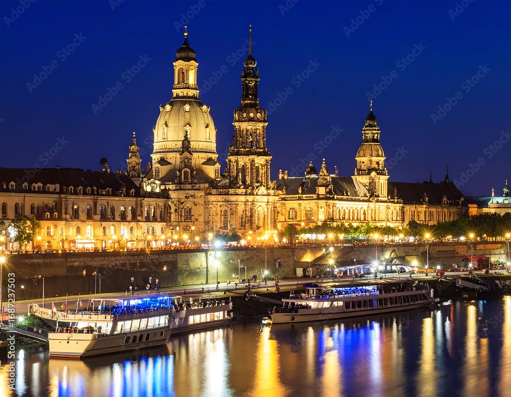 Fototapeta premium City at night by the river