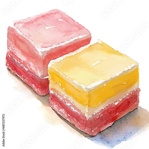Barfi, watercolor clipart vector, isolated on a white background.